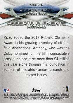 2018 Topps - MLB Awards Blue #MLBA-5 Anthony Rizzo Back