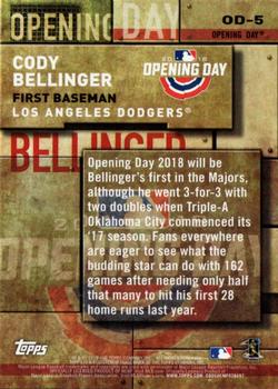2018 Topps - MLB Opening Day #OD-5 Cody Bellinger Back