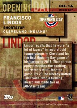 2018 Topps - MLB Opening Day #OD-14 Francisco Lindor Back