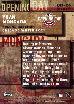 2018 Topps - MLB Opening Day #OD-26 Yoan Moncada Back