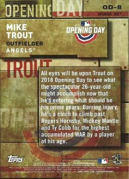 2018 Topps - MLB Opening Day Blue #OD-8 Mike Trout Back