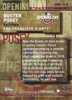 2018 Topps - MLB Opening Day Black #OD-13 Buster Posey Back