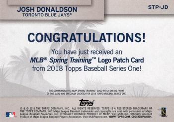 2018 Topps - MLB Spring Training Logo Manufactured Patch Relics #STP-JD Josh Donaldson Back