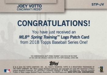 2018 Topps - MLB Spring Training Logo Manufactured Patch Relics #STP-JV Joey Votto Back