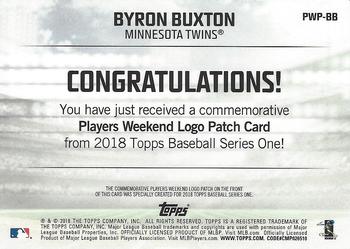 2018 Topps - Players Weekend Patch #PWP-BB Byron Buxton Back