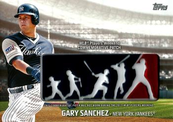 2018 Topps - Players Weekend Patch #PWP-GSA Gary Sanchez Front
