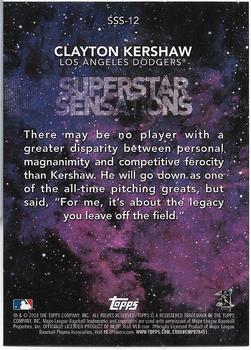 2018 Topps - Superstar Sensations #SSS-12 Clayton Kershaw Back