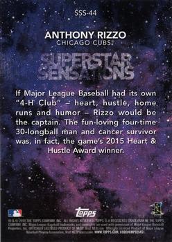 2018 Topps - Superstar Sensations Blue #SSS-44 Anthony Rizzo Back