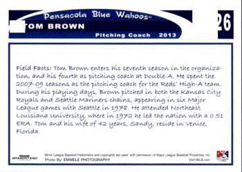 2013 Grandstand Pensacola Blue Wahoos #3 Tom Brown Back