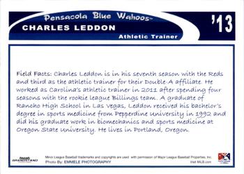 2013 Grandstand Pensacola Blue Wahoos #15 Charles Leddon Back