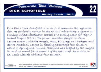 2013 Grandstand Pensacola Blue Wahoos #27 Dick Schofield Back