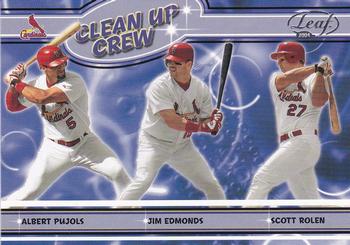 2004 Leaf - Clean Up Crew #CC-7 Albert Pujols / Jim Edmonds / Scott Rolen Front