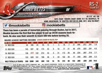 2018 Topps Boston Red Sox #RS-2 Mookie Betts Back
