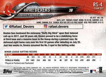 2018 Topps Boston Red Sox #RS-4 Rafael Devers Back