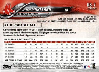 2018 Topps Boston Red Sox #RS-7 Mitch Moreland Back