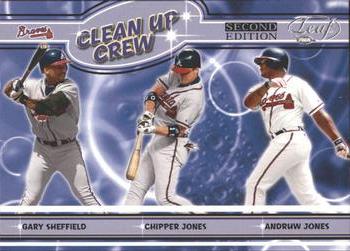 2004 Leaf - Clean Up Crew Second Edition #CC-5 Gary Sheffield / Chipper Jones / Andruw Jones Front