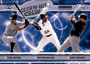 2004 Leaf - Clean Up Crew Second Edition #CC-9 Todd Helton / Preston Wilson / Larry Walker Front