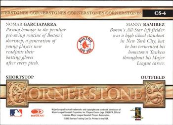 2004 Leaf - Cornerstones #CS-4 Nomar Garciaparra / Manny Ramirez Back
