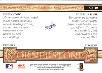 2004 Leaf - Cornerstones #CS-10 Hideo Nomo / Kazuhisa Ishii Back