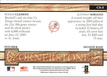 2004 Leaf - Cornerstones Second Edition #CS-3 Roger Clemens / Alfonso Soriano Back