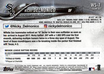 2018 Topps Chicago White Sox #WS-7 Nicky Delmonico Back