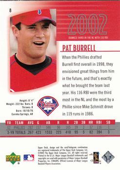 2003 UD Authentics #8 Pat Burrell Back