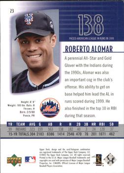 2003 UD Authentics #23 Roberto Alomar Back