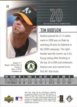 2003 UD Authentics #28 Tim Hudson Back
