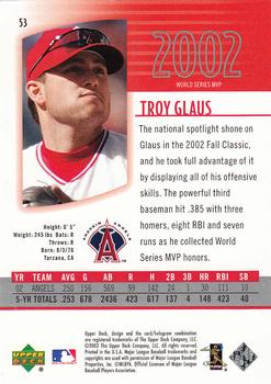 2003 UD Authentics #53 Troy Glaus Back