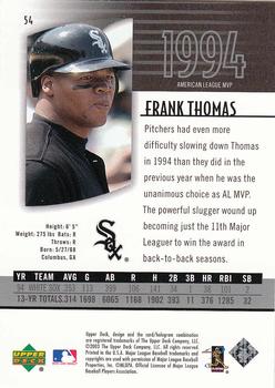 2003 UD Authentics #54 Frank Thomas Back