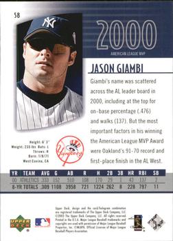 2003 UD Authentics #58 Jason Giambi Back