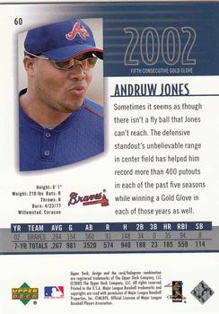 2003 UD Authentics #60 Andruw Jones Back