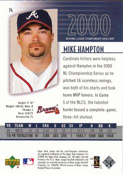 2003 UD Authentics #74 Mike Hampton Back