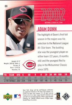 2003 UD Authentics #88 Adam Dunn Back