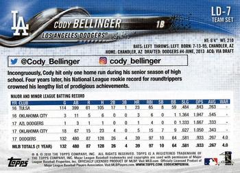 2018 Topps Los Angeles Dodgers #LD-7 Cody Bellinger Back