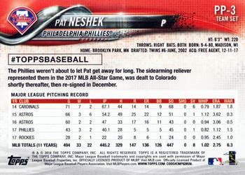 2018 Topps Philadelphia Phillies #PP-3 Pat Neshek Back