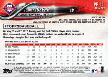 2018 Topps Philadelphia Phillies #PP-11 Tommy Joseph Back