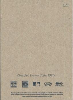 2004 Leaf - Exhibits 1925 Left Text Box Second Edition #50 Yogi Berra Back