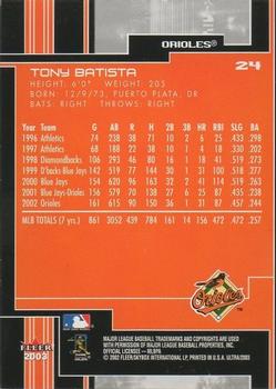 2003 Ultra #24 Tony Batista Back