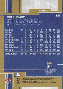 2003 Ultra #13 Paul Byrd Back