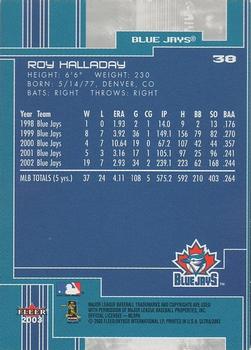 2003 Ultra #38 Roy Halladay Back