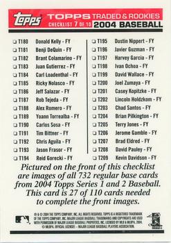 2004 Topps Traded & Rookies - Checklists Puzzle Red Backs #7 Checklist 7 of 10 Back