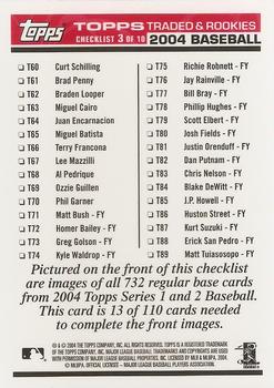 2004 Topps Traded & Rookies - Checklists Puzzle Red Backs #13 Checklist 3 of 10 Back