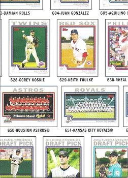 2004 Topps Traded & Rookies - Checklists Puzzle Red Backs #96 Checklist 6 of 10 Front