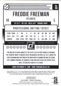 2018 Donruss #56 Freddie Freeman Back