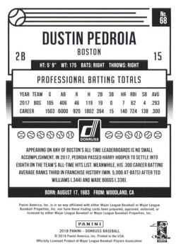 2018 Donruss #68 Dustin Pedroia Back
