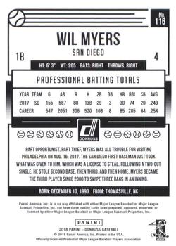 2018 Donruss #116 Wil Myers Back