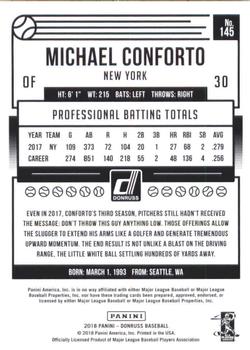 2018 Donruss #145 Michael Conforto Back