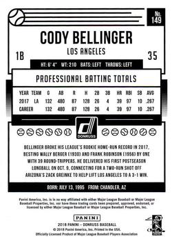 2018 Donruss #149 Cody Bellinger Back