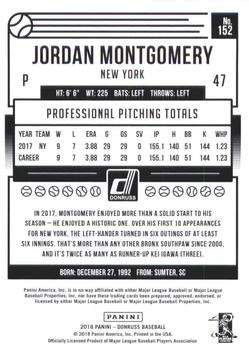 2018 Donruss #152 Jordan Montgomery Back